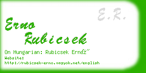 erno rubicsek business card